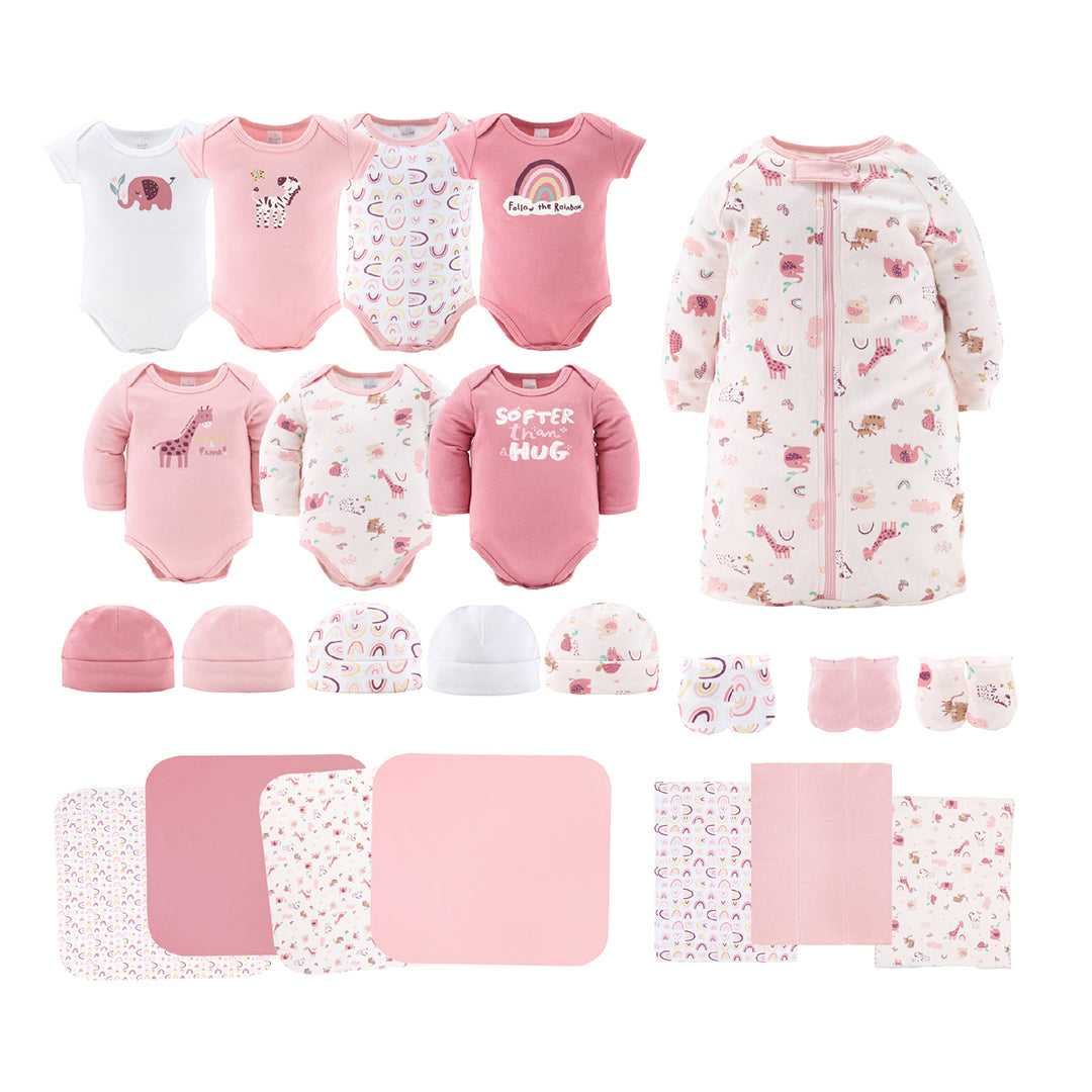 Rainbow Safari Baby Layette Clothing Gift Set, 23 Piece