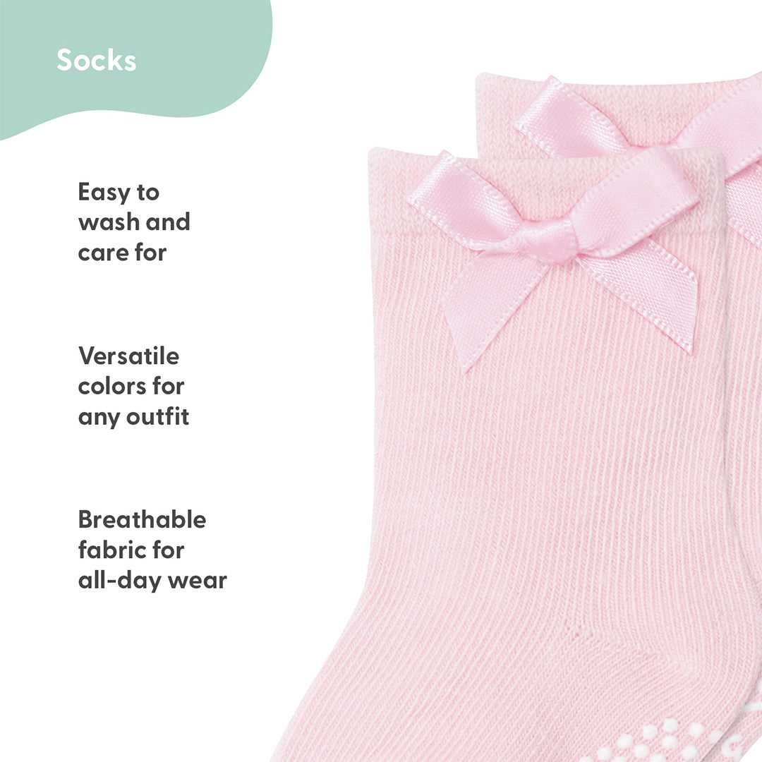 Blush/Mauve Organic Baby Girl Socks, 12-Pack - Image 3