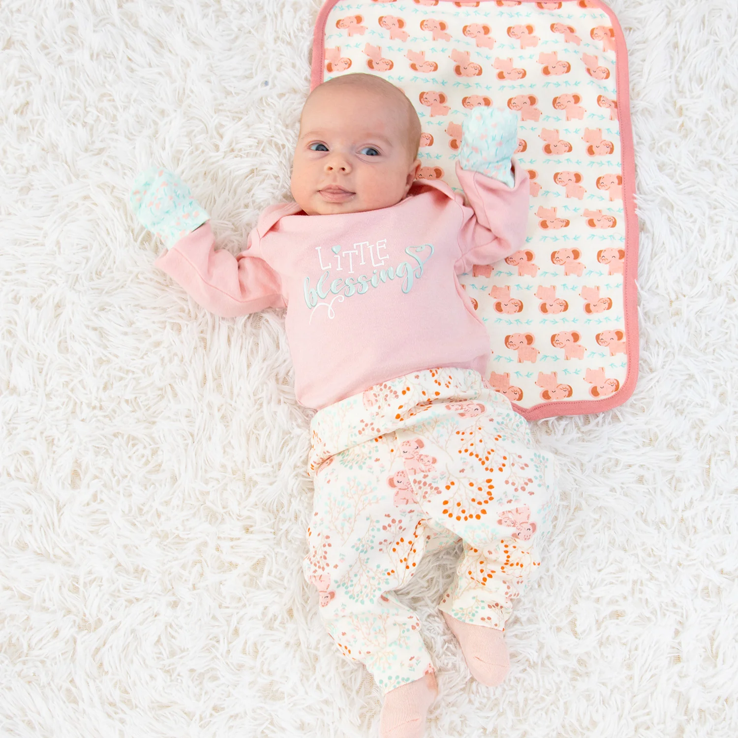 Clothing Gift Set for Baby Girls - Floral Elephant, 30 Piece - Image 8