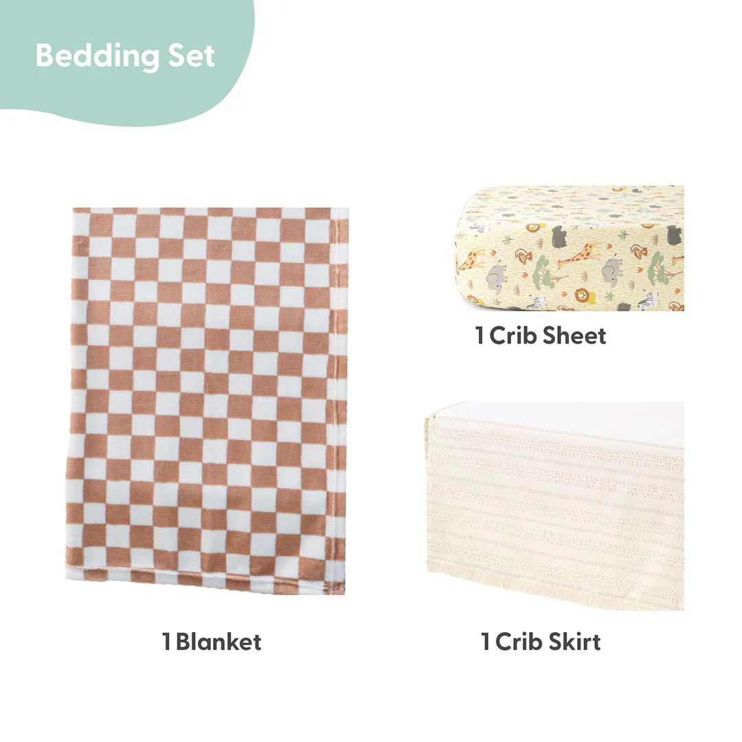 Elephant Safari 3-Piece Crib Bedding Set - Image 2