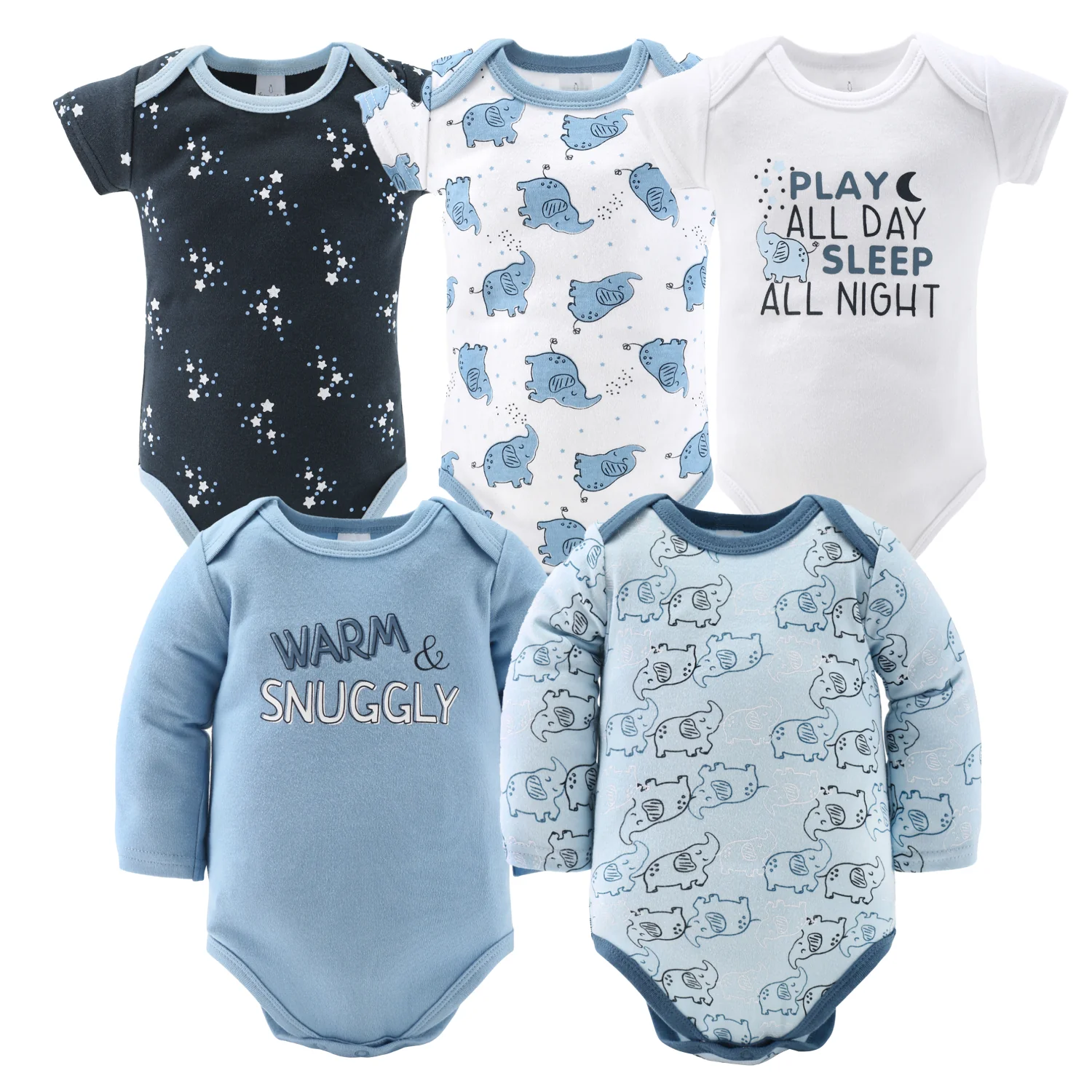 Clothing Gift Set for Baby Boys - Elephant Blue, 30 Piece - Image 3