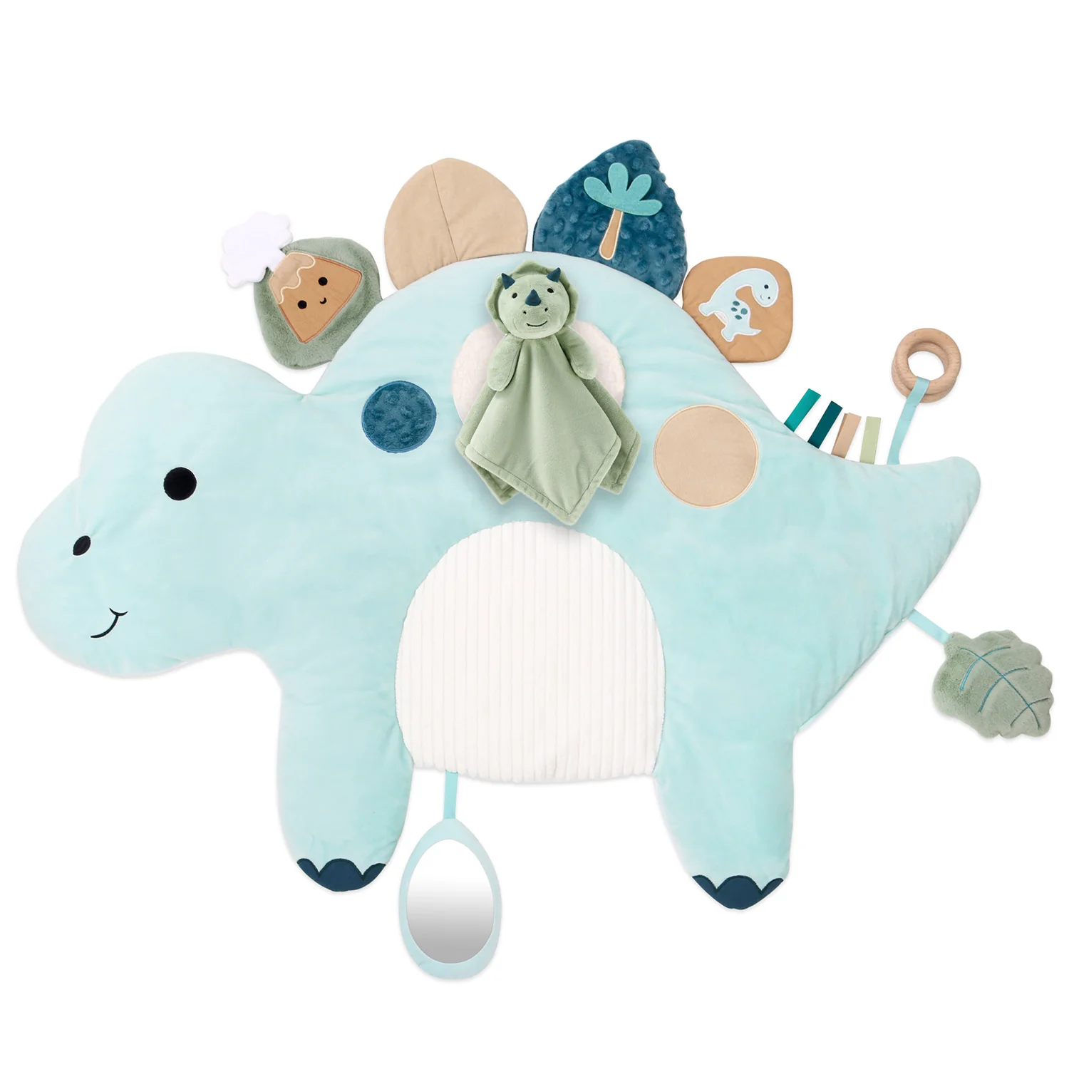 Tummy Time Mat and Baby Lovey Security Blanket - Dinosaur